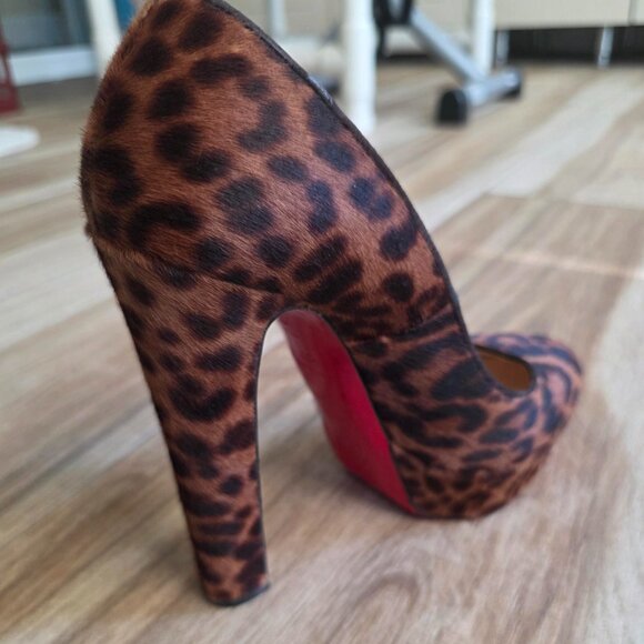 Christian Louboutin Bibi 140 Leopard Mini Chad Pumps Eur. 37 - Picture 8 of 11